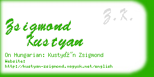 zsigmond kustyan business card